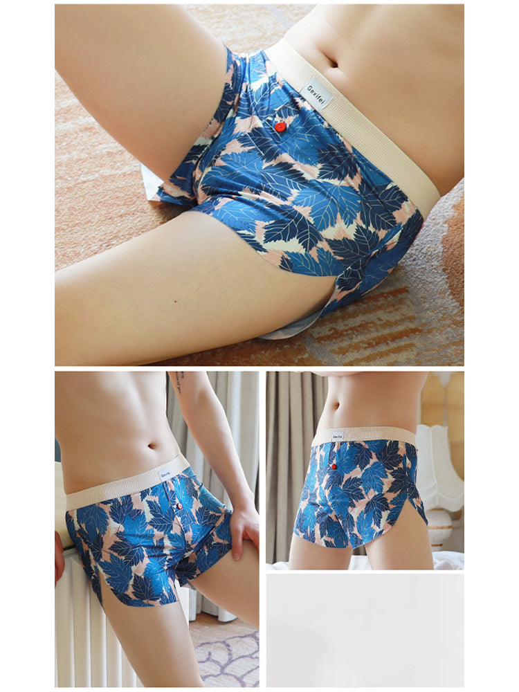 3 Pack Men's Trendy Print Ice Silk & Breathable Casual Style Boxers Shorts | dmunderwear detail image 13