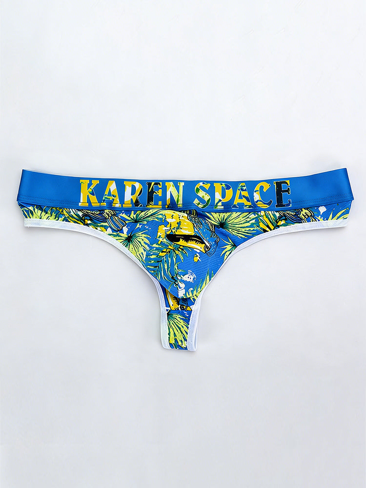 3 Pack Men's Trendy Prints Comfort U-Pouch Design Mesh Breathable Thongs | dmunderwear detail image 13