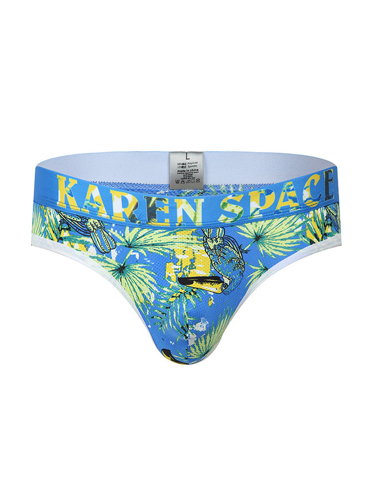 3 Pack Men's Trendy Prints Comfort U-Pouch Design Mesh Breathable Thongs | dmunderwear detail image 14