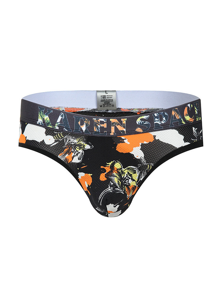 3 Pack Men's Trendy Prints Comfort U-Pouch Design Mesh Breathable Thongs | dmunderwear detail image 15