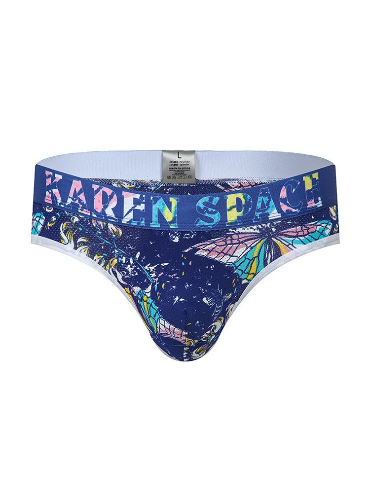 3 Pack Men's Trendy Prints Comfort U-Pouch Design Mesh Breathable Thongs | dmunderwear detail image 16
