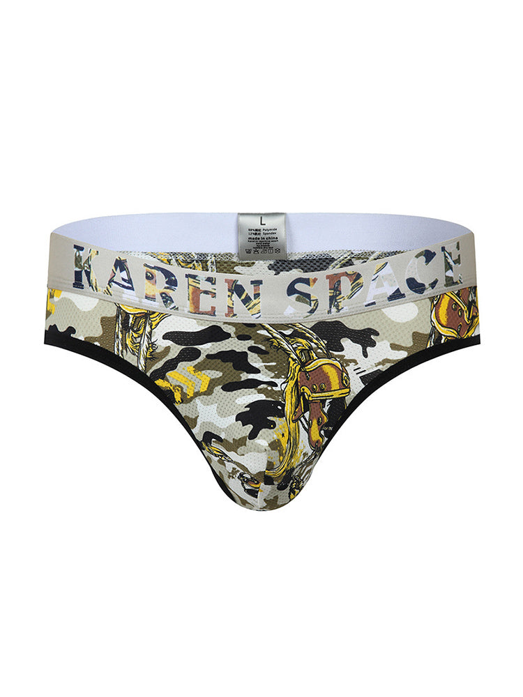 3 Pack Men's Trendy Prints Comfort U-Pouch Design Mesh Breathable Thongs | dmunderwear detail image 18
