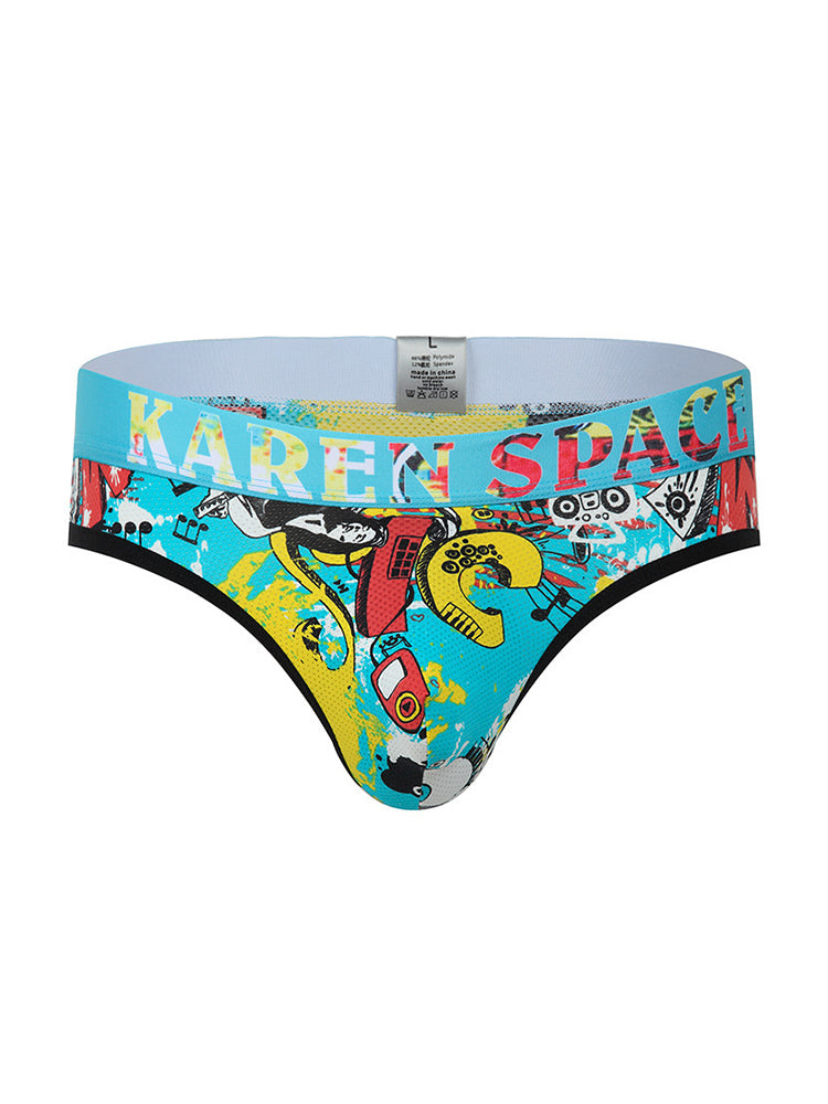 3 Pack Men's Trendy Prints Comfort U-Pouch Design Mesh Breathable Thongs | dmunderwear detail image 19