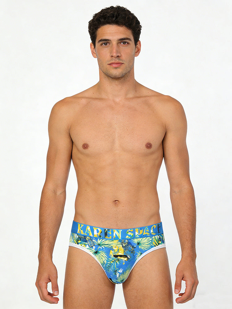 3 Pack Men's Trendy Prints Comfort U-Pouch Design Mesh Breathable Thongs | dmunderwear detail image 4