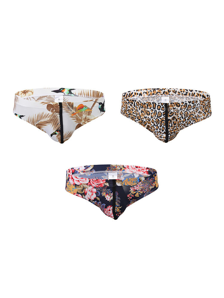 3 Pack Men's Trendy Prints Sexy Day-Long Comfort Cooling Touch Briefs | dmunderwear detail image 7