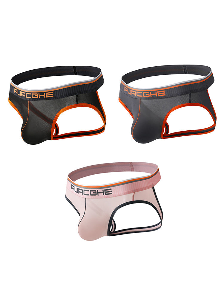 3 Pack Men's Trendy Sexy Seamless Comfort Supportive Fit Jockstrap | dmunderwear detail image 2