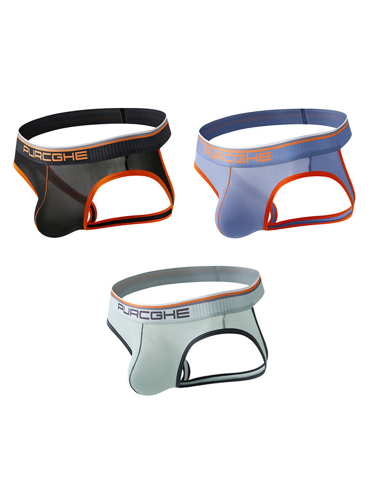 3 Pack Men's Trendy Sexy Seamless Comfort Supportive Fit Jockstrap | dmunderwear detail image 7
