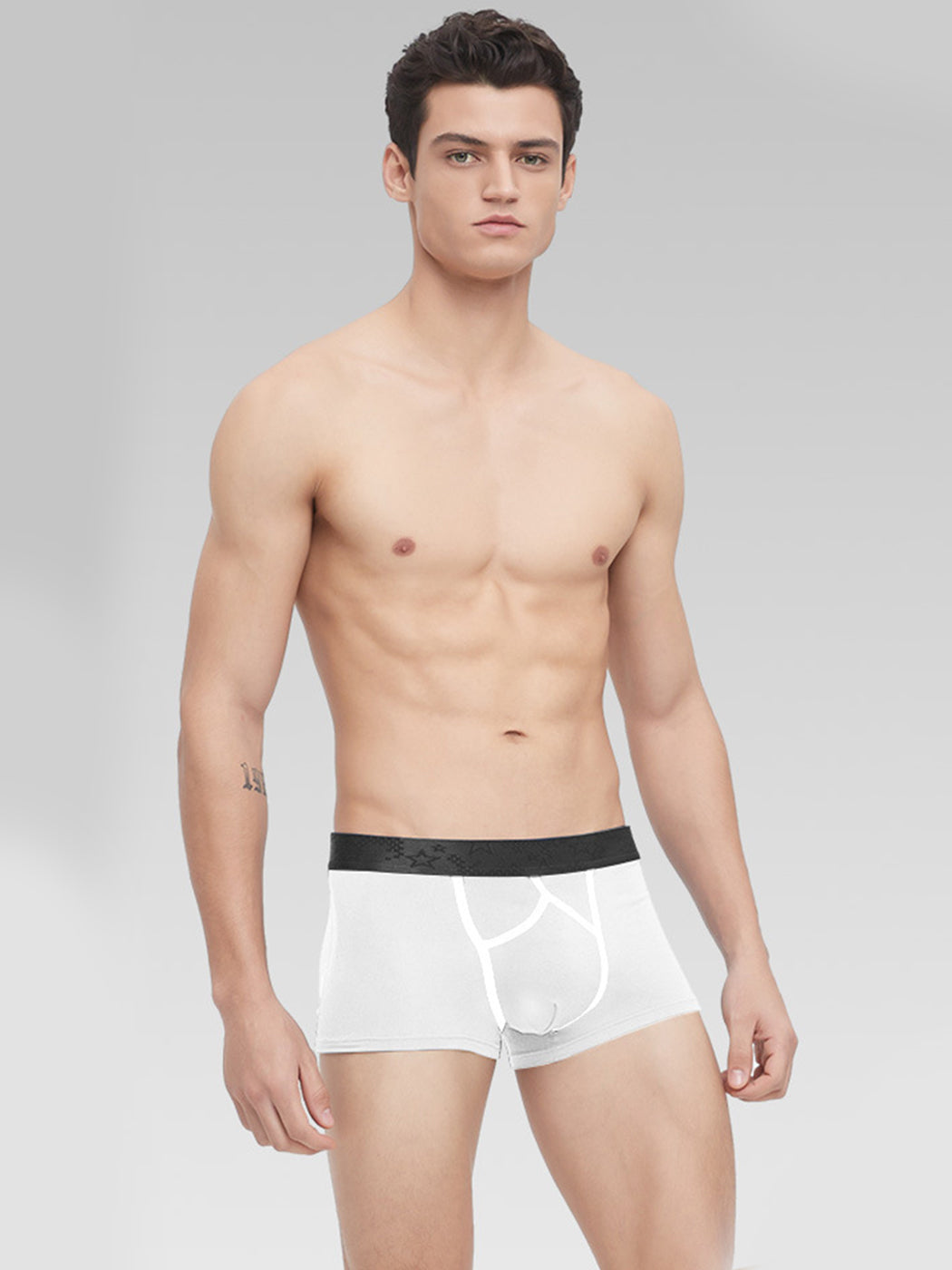 3 Pack Men's U Pouch Contour Patchline Trunks | dmunderwear
