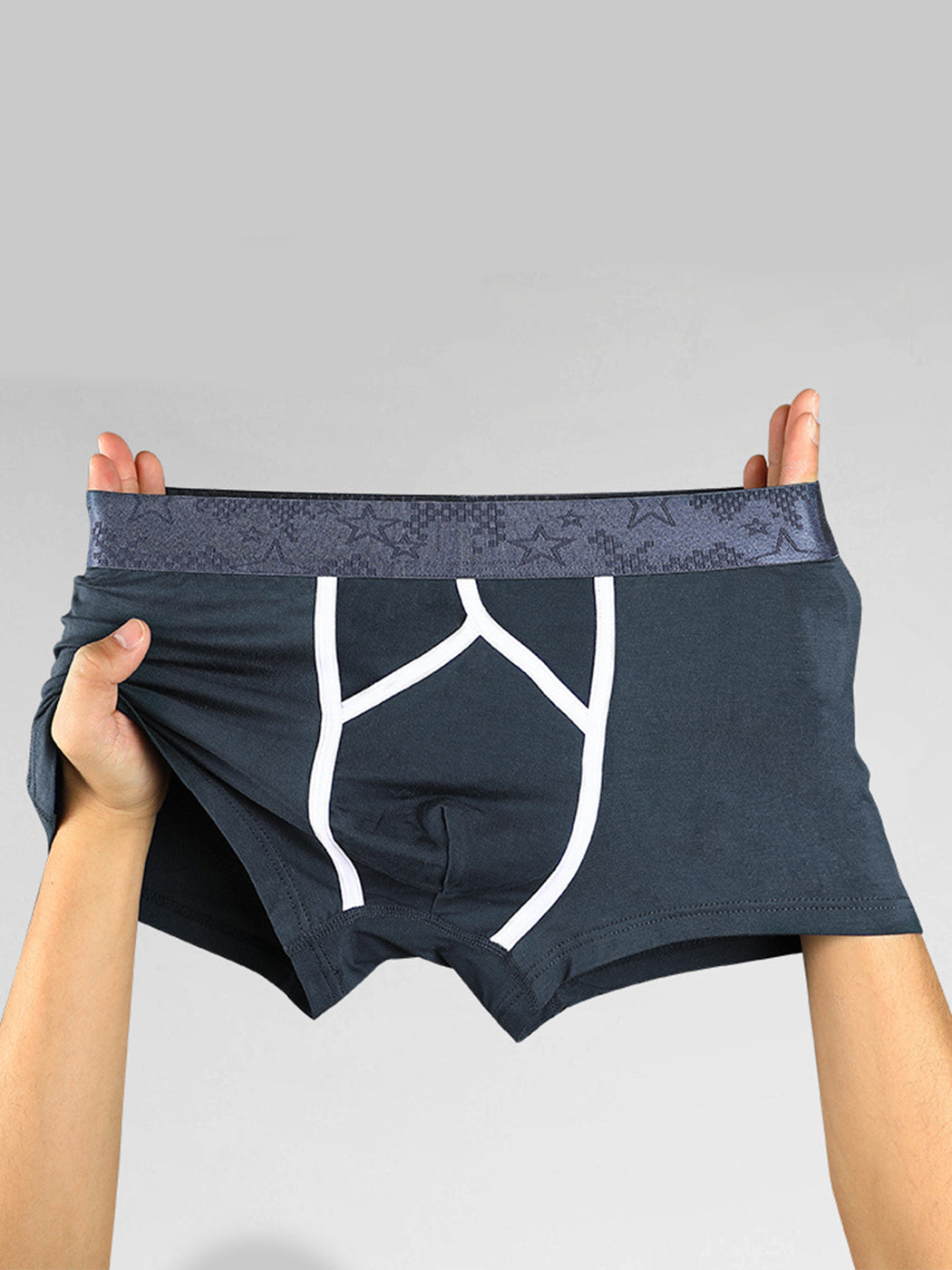 3 Pack Men's U Pouch Contour Patchline Trunks | dmunderwear detail image 10