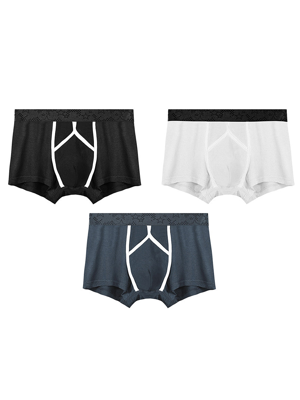 3 Pack Men's U Pouch Contour Patchline Trunks | dmunderwear detail image 13