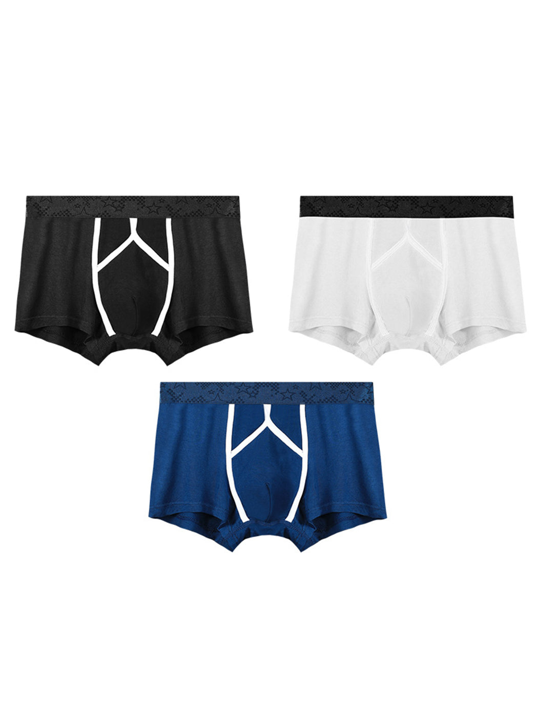 3 Pack Men's U Pouch Contour Patchline Trunks | dmunderwear detail image 14