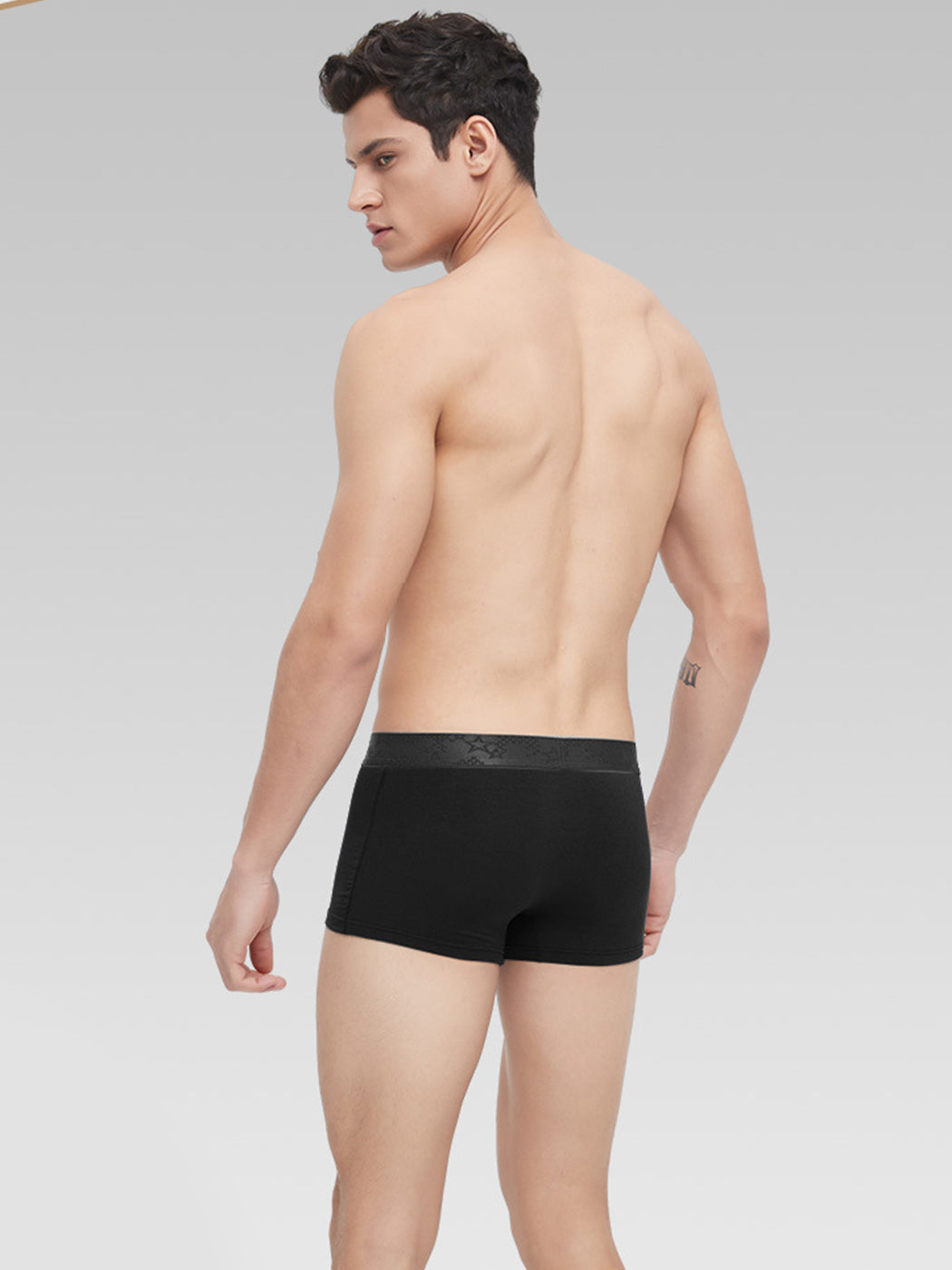 3 Pack Men's U Pouch Contour Patchline Trunks | dmunderwear detail image 4
