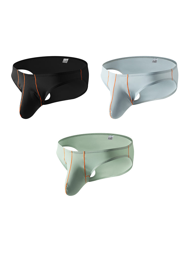 3 Pack Men's U-Pouch Ice Silk Briefs | dmunderwear detail image 12