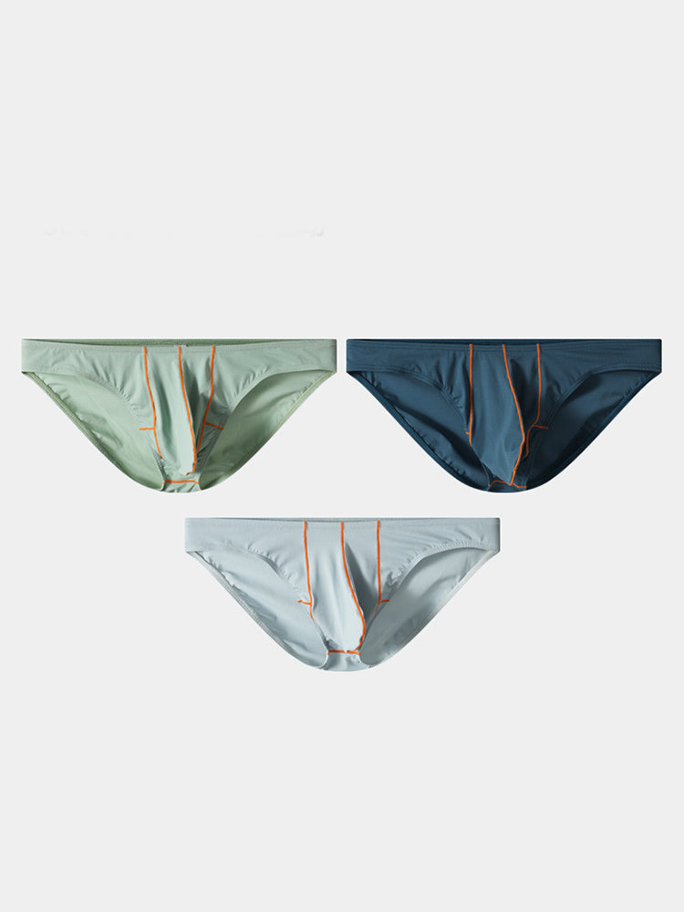 3 Pack Men's U-Pouch Ice Silk Briefs | dmunderwear detail image 15
