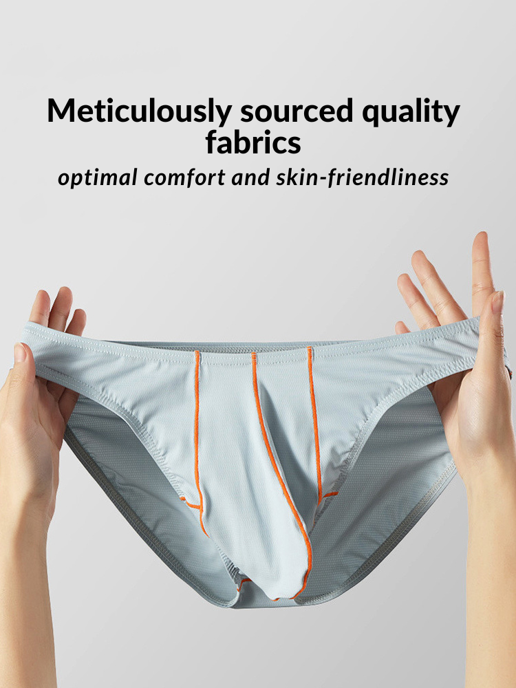 3 Pack Men's U-Pouch Ice Silk Briefs | dmunderwear detail image 3