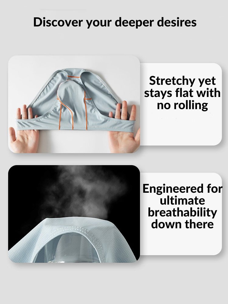 3 Pack Men's U-Pouch Ice Silk Briefs | dmunderwear detail image 4