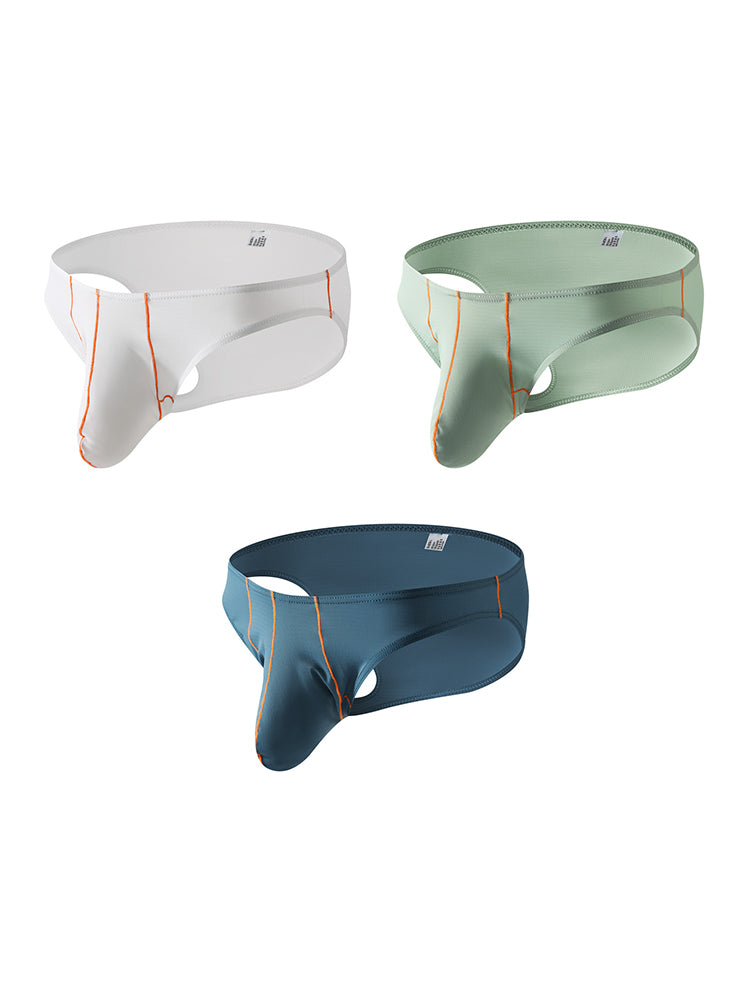 3 Pack Men's U-Pouch Ice Silk Briefs | dmunderwear detail image 7