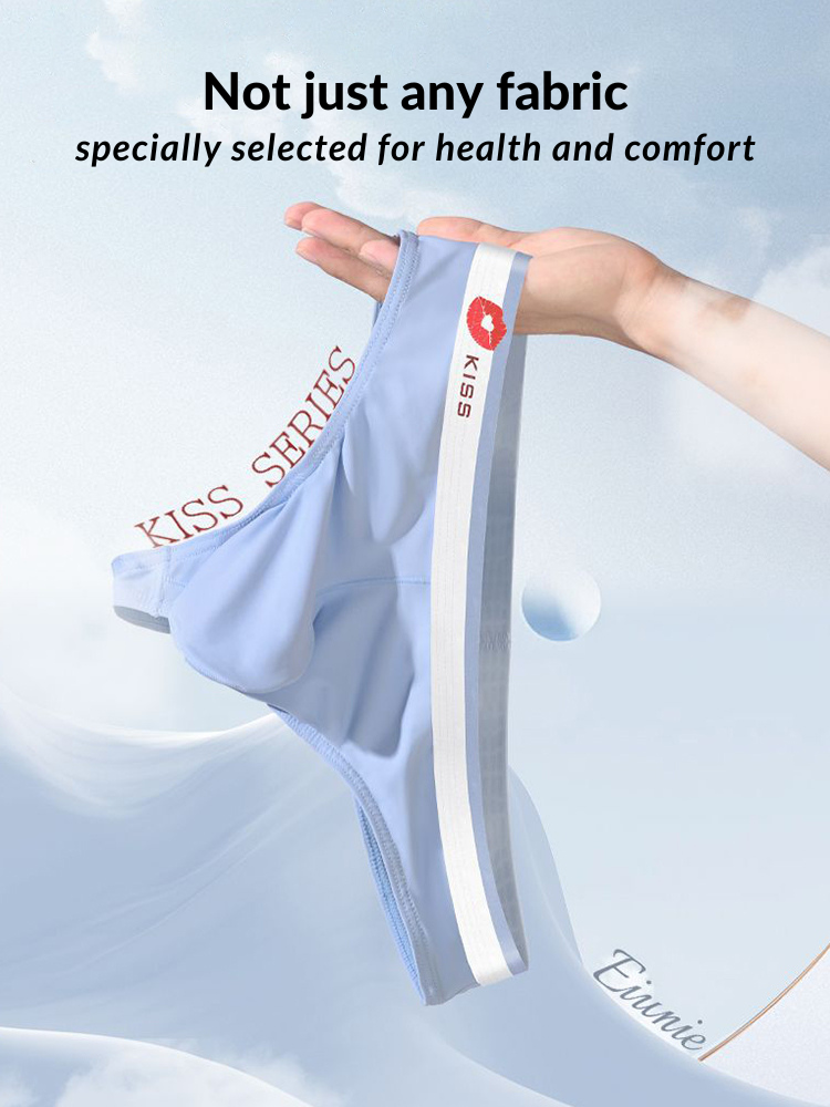 3 Pack Men's U-Pouch Ice Silk Sexy Thong | dmunderwear detail image 3