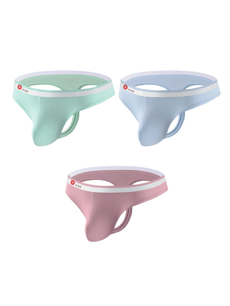 3 Pack Men's U-Pouch Ice Silk Sexy Thong | dmunderwear detail image 9