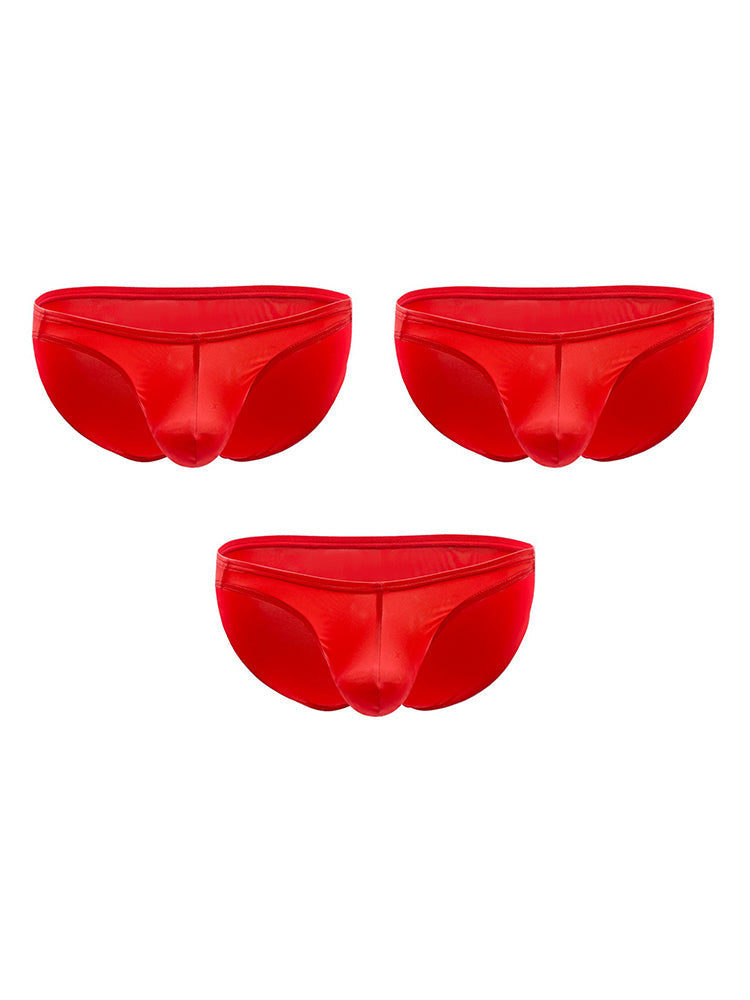 3 Pack Men's U-Pouch & Low-Rise Solid Color Sexy Briefs | dmunderwear detail image 17