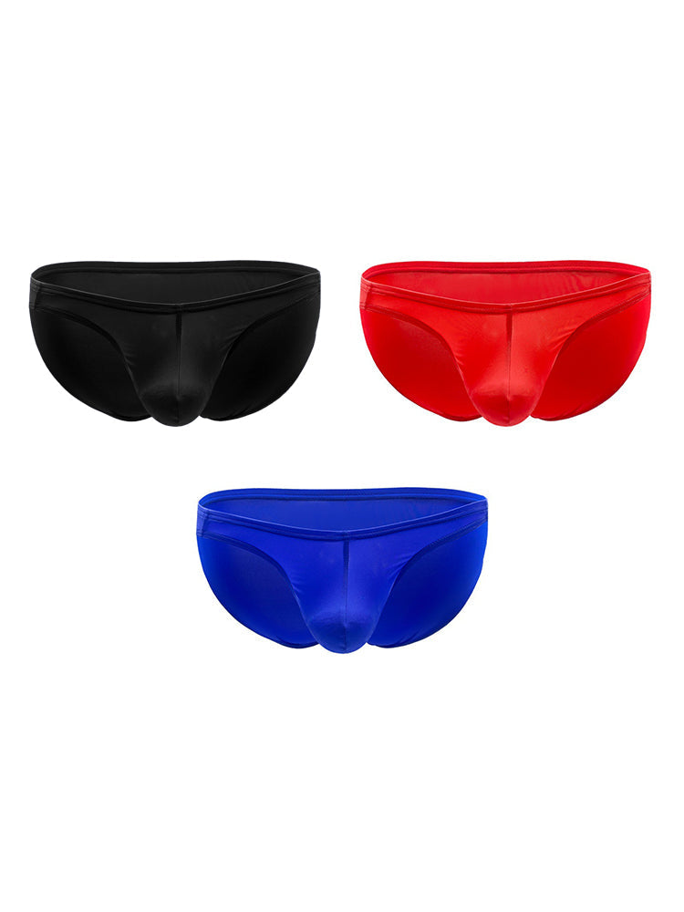 3 Pack Men's U-Pouch & Low-Rise Solid Color Sexy Briefs | dmunderwear variant image