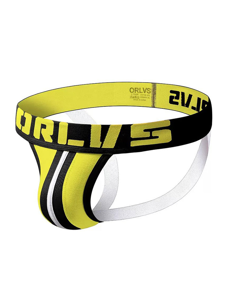 3 Pack Men's U-Pouch Striped Sexy Jockstraps | dmunderwear detail image 11
