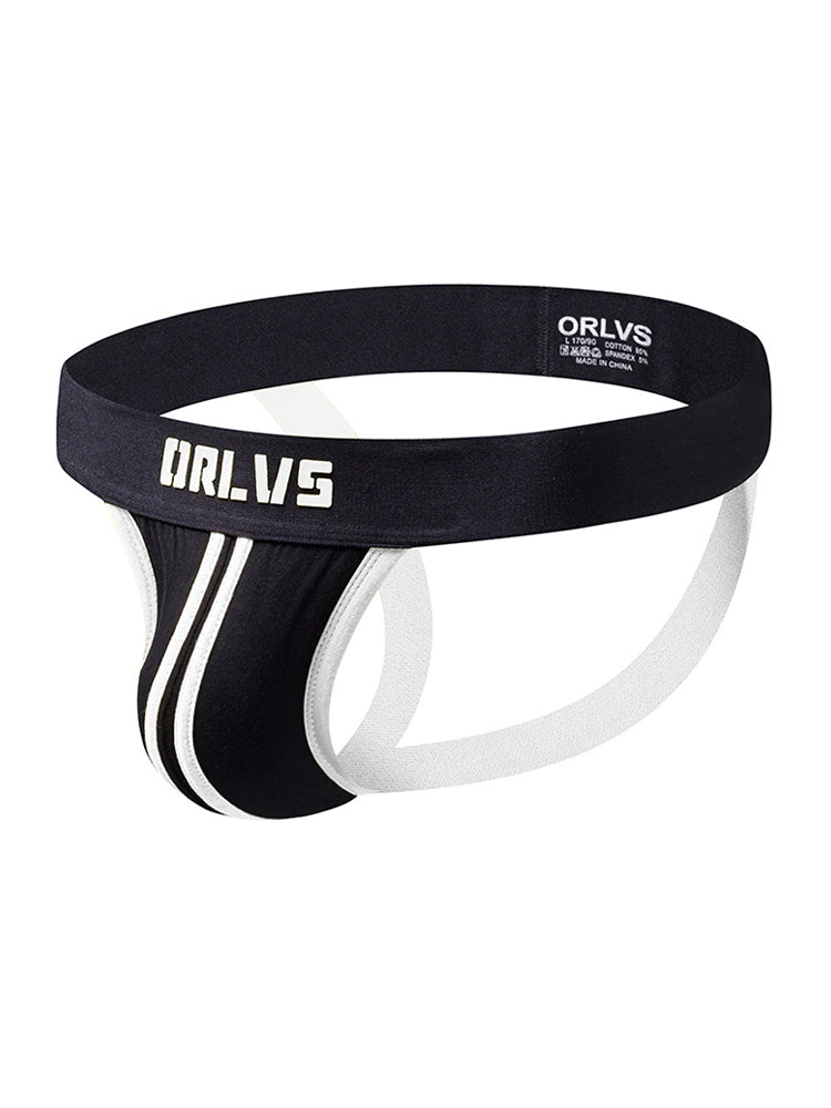 3 Pack Men's U-Pouch Striped Sexy Jockstraps | dmunderwear detail image 4