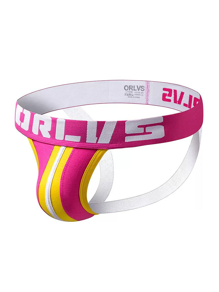 3 Pack Men's U-Pouch Striped Sexy Jockstraps | dmunderwear detail image 8