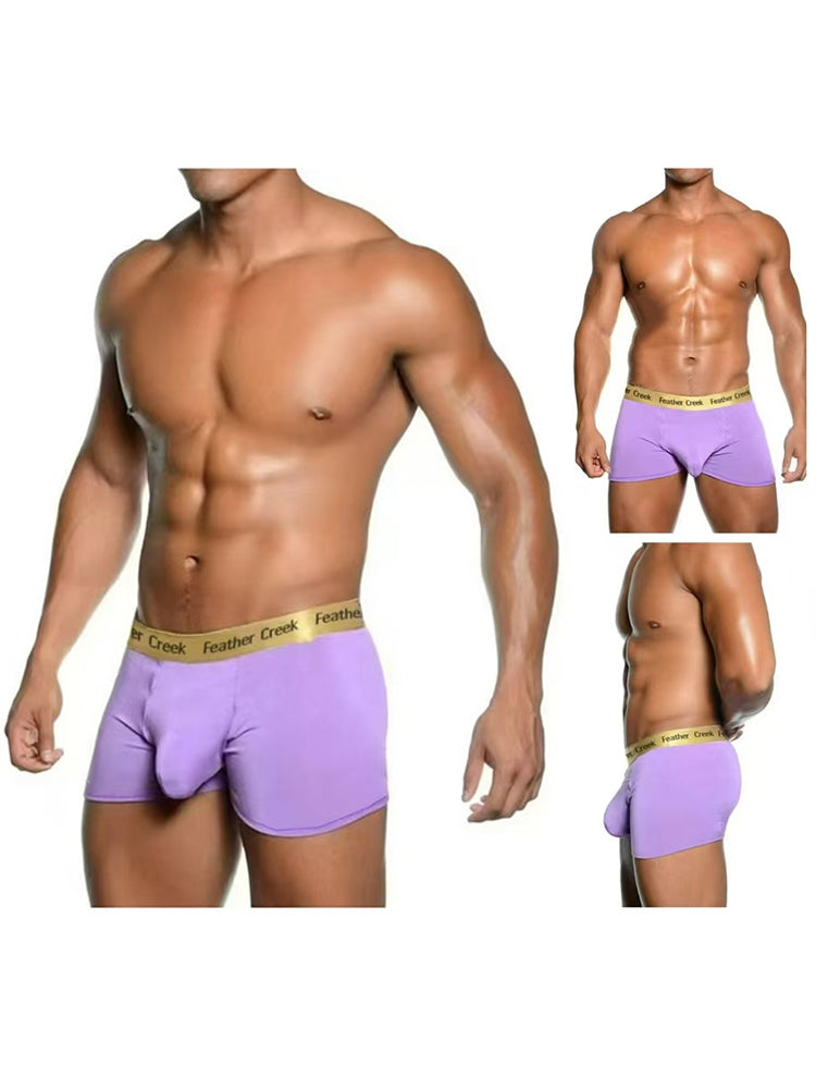 3 Pack Men's U-Shaped Large Pouch Breathable Comfortable Trunks | dmunderwear detail image 4