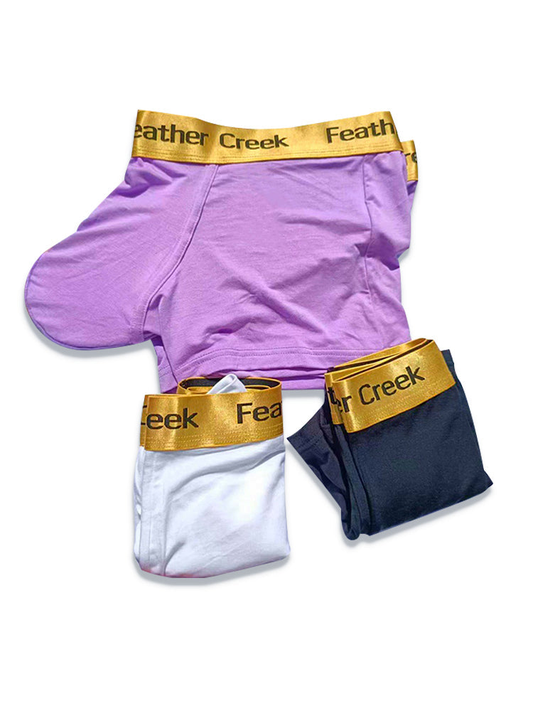 3 Pack Men's U-Shaped Large Pouch Breathable Comfortable Trunks | dmunderwear detail image 9