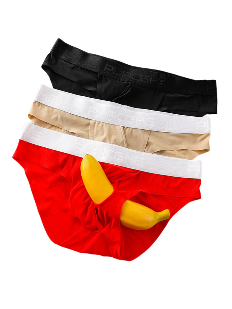 3 Pack Men's Ultra-Sheer Ice Silk Low-Rise Seamless Quick-Dry Briefs | dmunderwear detail image 10