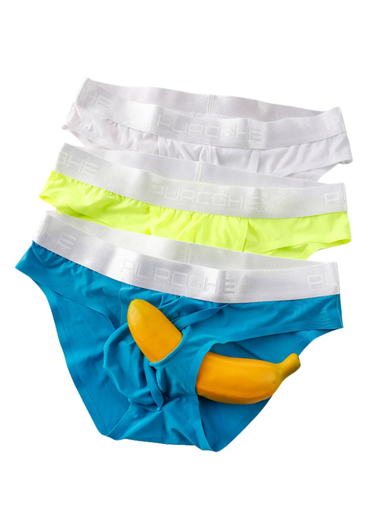 3 Pack Men's Ultra-Sheer Ice Silk Low-Rise Seamless Quick-Dry Briefs | dmunderwear detail image 11
