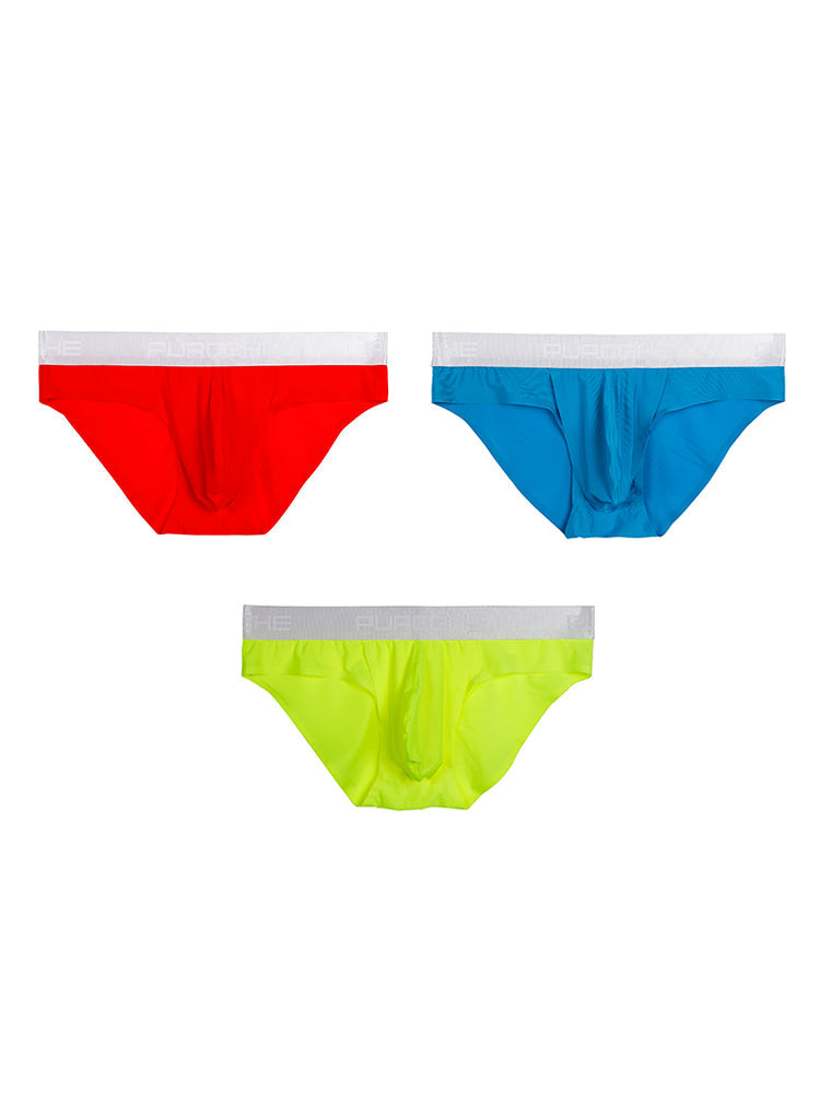3 Pack Men's Ultra-Sheer Ice Silk Low-Rise Seamless Quick-Dry Briefs | dmunderwear detail image 7