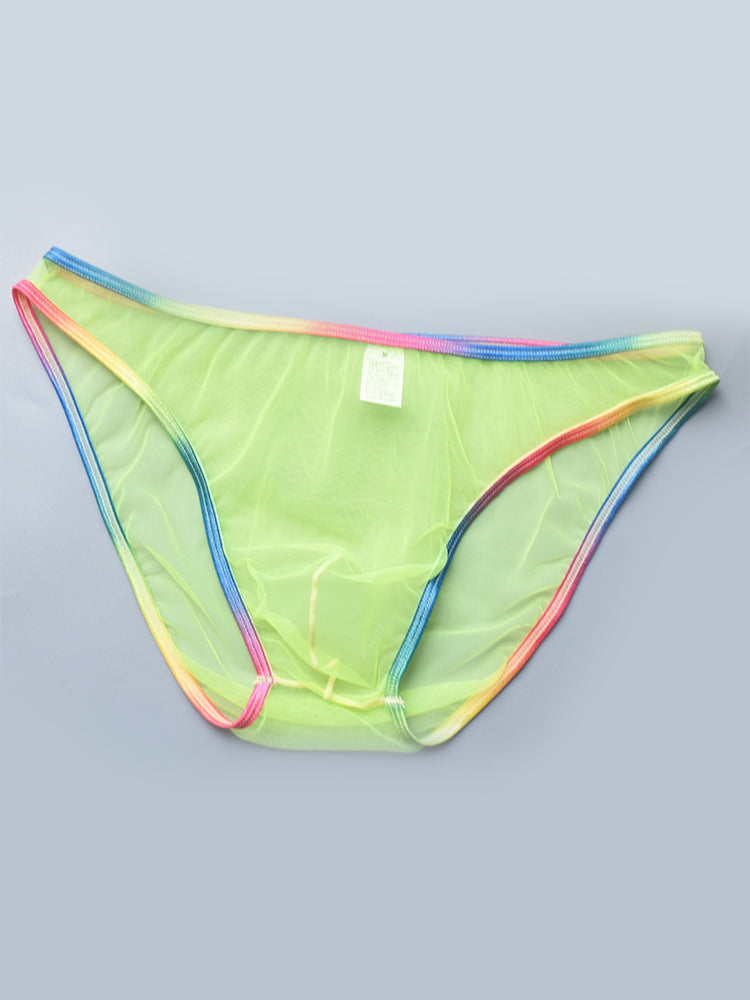 3-pack Men's Ultra-sheer Rainbow-edge Mesh Briefs | dmunderwear detail image 10