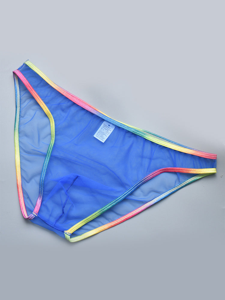 3-pack Men's Ultra-sheer Rainbow-edge Mesh Briefs | dmunderwear detail image 13