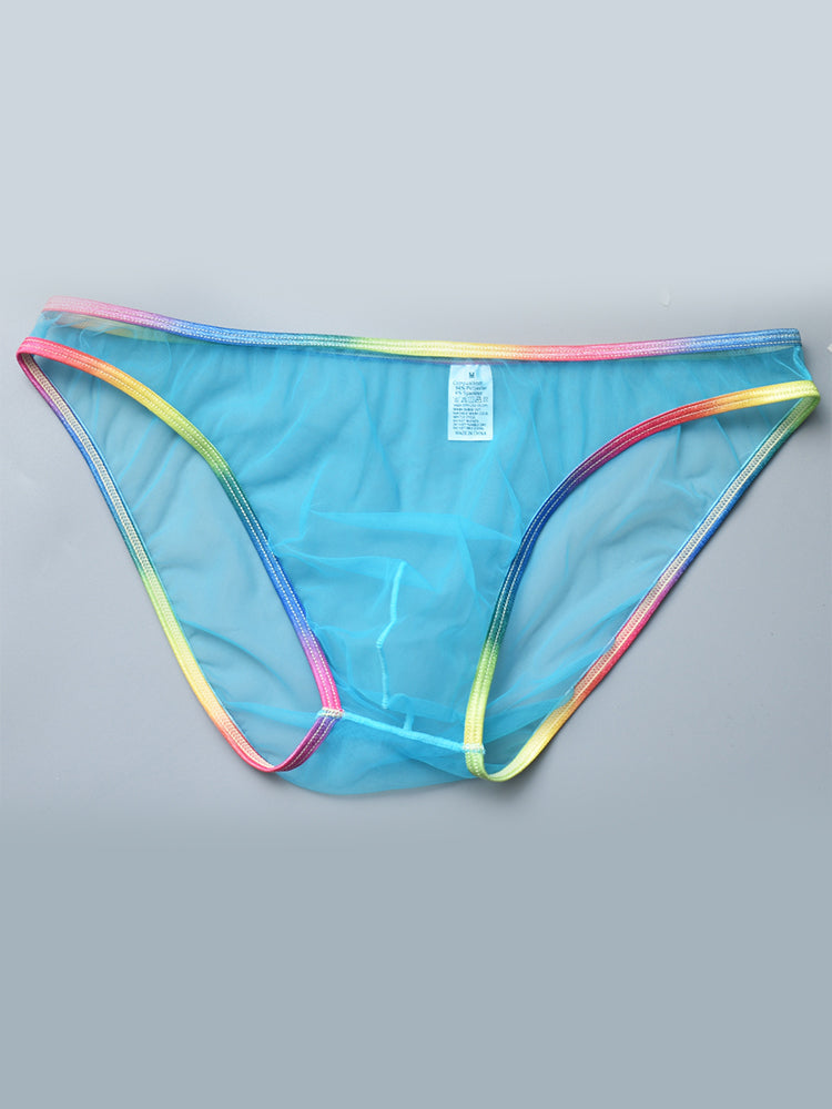 3-pack Men's Ultra-sheer Rainbow-edge Mesh Briefs | dmunderwear detail image 14