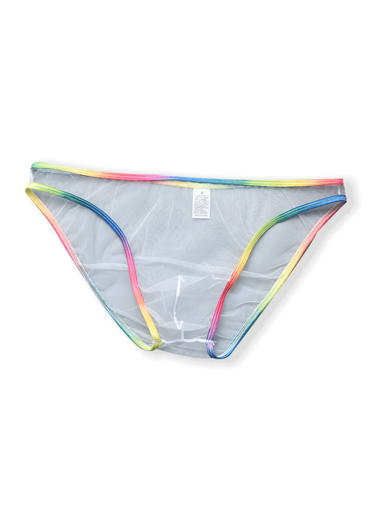 3-pack Men's Ultra-sheer Rainbow-edge Mesh Briefs | dmunderwear detail image 17