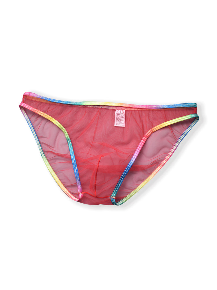 3-pack Men's Ultra-sheer Rainbow-edge Mesh Briefs | dmunderwear detail image 18