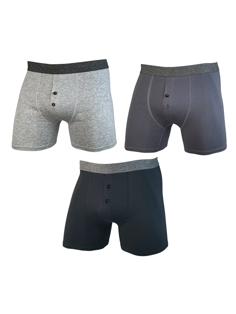 3 Pack Men's Ultra-Soft Breathable Cotton Button Fly Midway Briefs | dmunderwear detail image 10