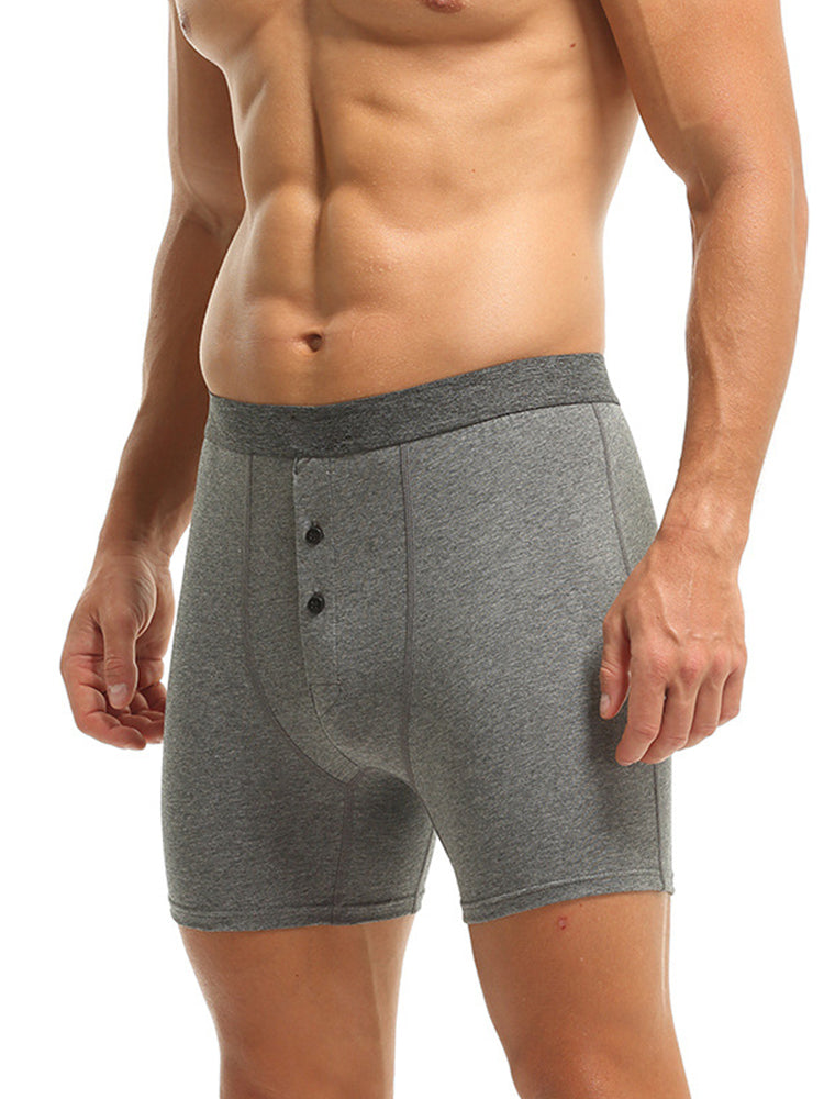 3 Pack Men's Ultra-Soft Breathable Cotton Button Fly Midway Briefs | dmunderwear detail image 12