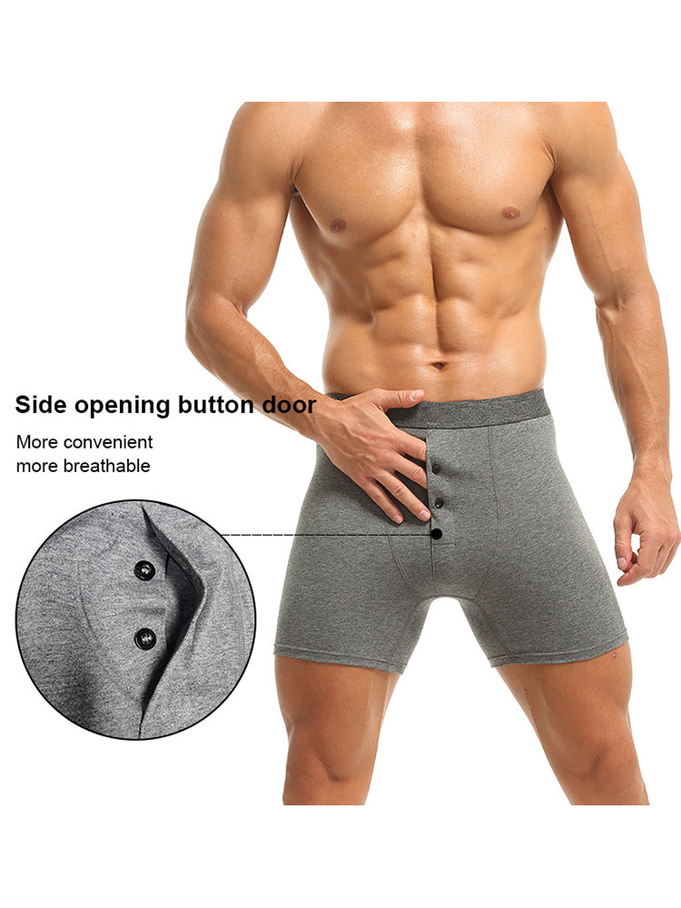 3 Pack Men's Ultra-Soft Breathable Cotton Button Fly Midway Briefs | dmunderwear detail image 13