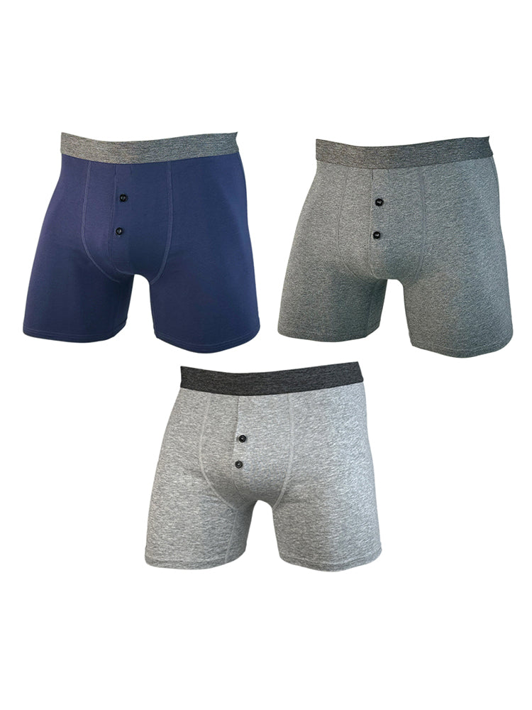 3 Pack Men's Ultra-Soft Breathable Cotton Button Fly Midway Briefs | dmunderwear detail image 18