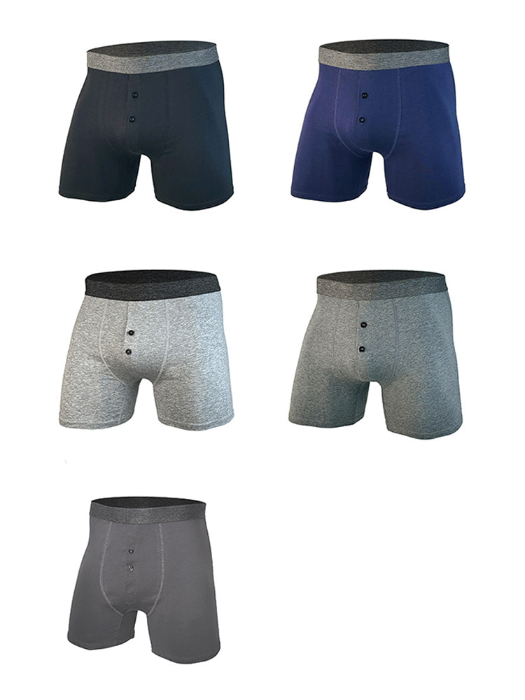 3 Pack Men's Ultra-Soft Breathable Cotton Button Fly Midway Briefs | dmunderwear detail image 19