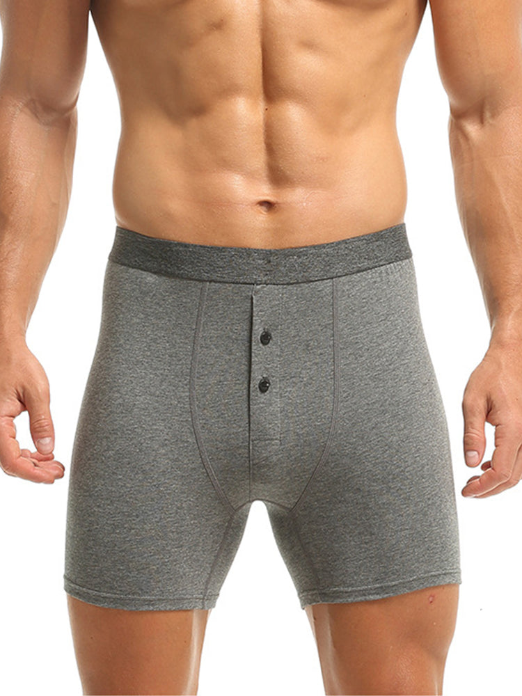 3 Pack Men's Ultra-Soft Breathable Cotton Button Fly Midway Briefs | dmunderwear detail image 3