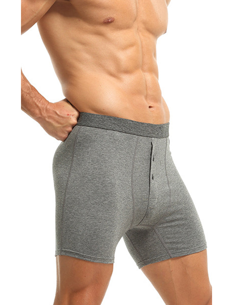 3 Pack Men's Ultra-Soft Breathable Cotton Button Fly Midway Briefs | dmunderwear detail image 4
