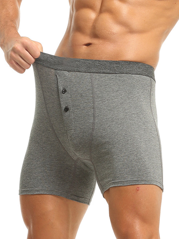 3 Pack Men's Ultra-Soft Breathable Cotton Button Fly Midway Briefs | dmunderwear detail image 5