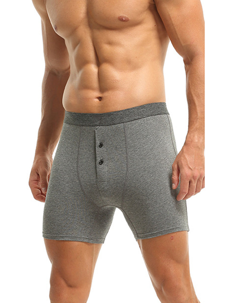 3 Pack Men's Ultra-Soft Breathable Cotton Button Fly Midway Briefs | dmunderwear detail image 6