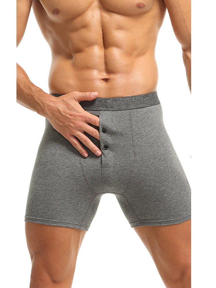 3 Pack Men's Ultra-Soft Breathable Cotton Button Fly Midway Briefs | dmunderwear detail image 9