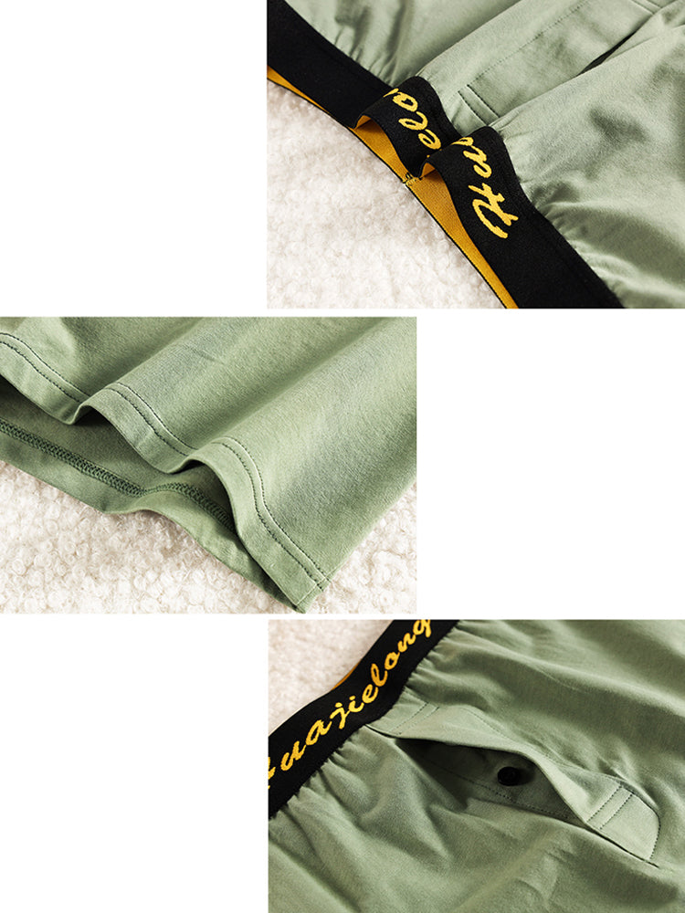 3 Pack Men's Ultra-Soft Breathable Cotton Quick-Dry Boxer Briefs | dmunderwear detail image 3