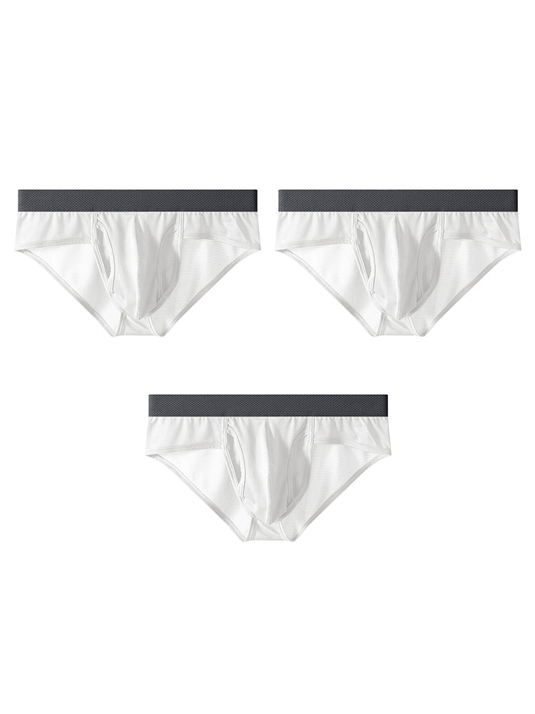 3 Pack Men's Ultra-Soft Breathable Mesh Ice Silk Briefs | dmunderwear detail image 13